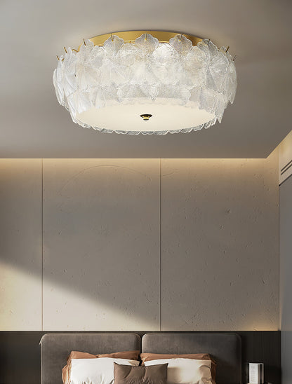 Blossom Cluster Ceiling Light | Glass & Metal | White & Gold