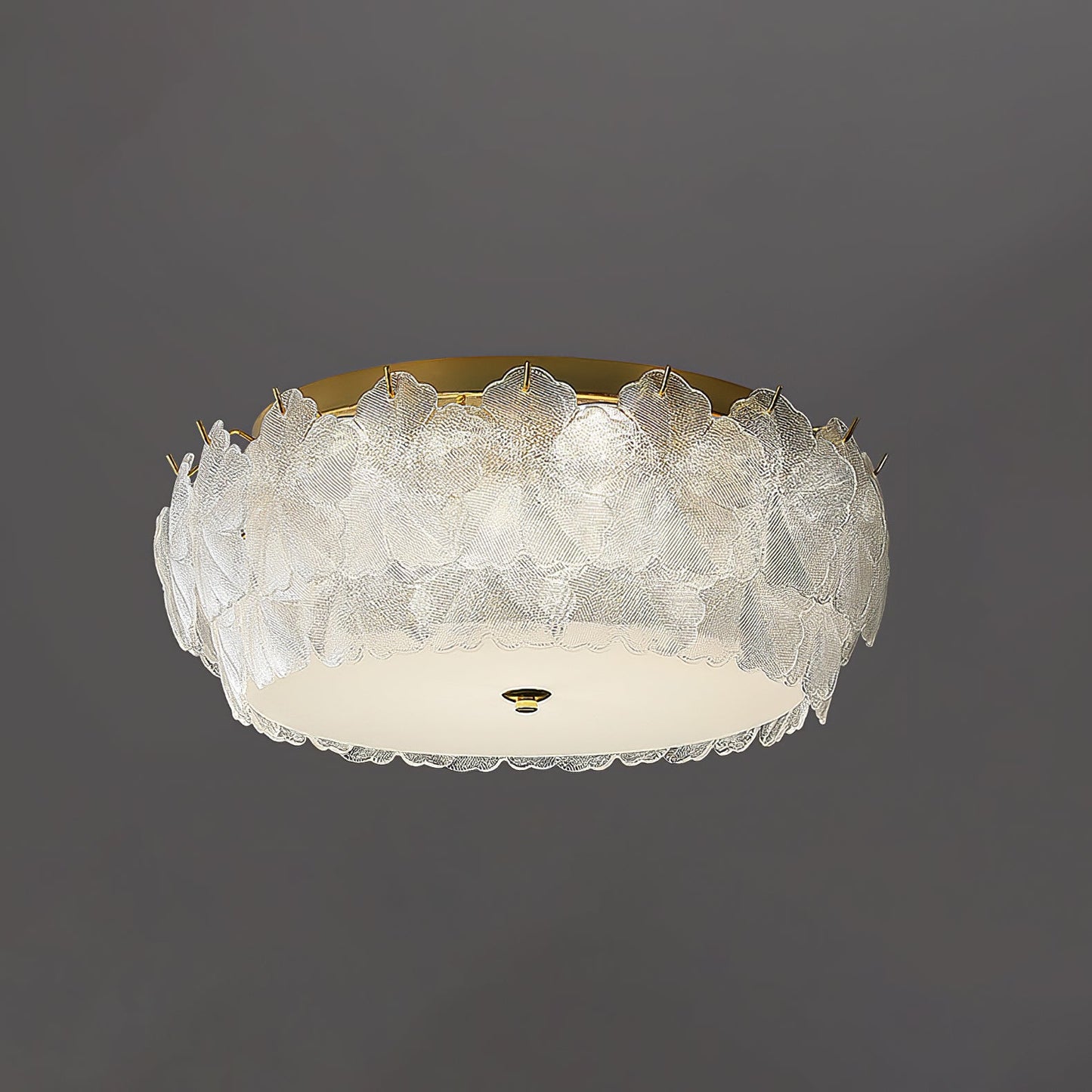 Blossom Cluster Ceiling Light | Glass & Metal | White & Gold