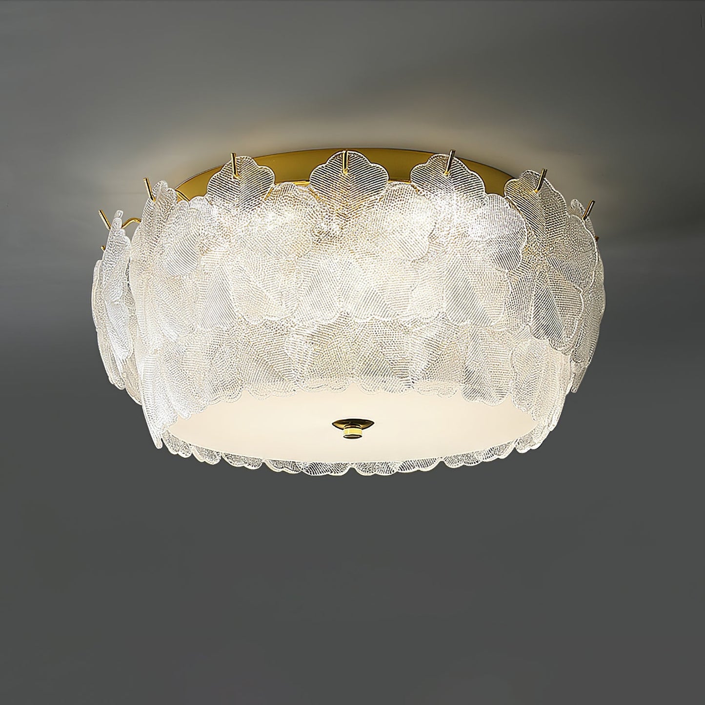 Blossom Cluster Ceiling Light | Glass & Metal | White & Gold