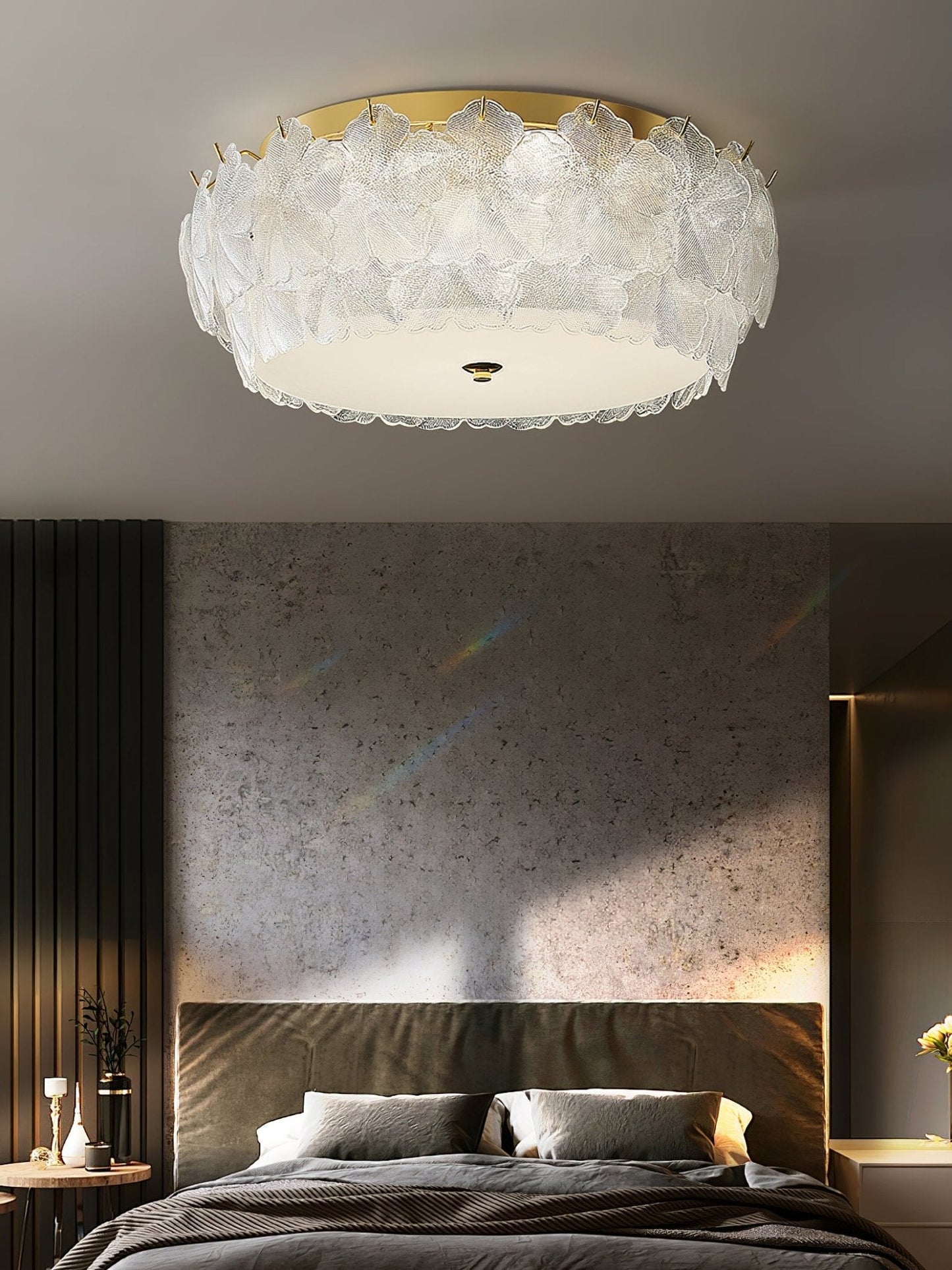 Blossom Cluster Ceiling Light | Glass & Metal | White & Gold