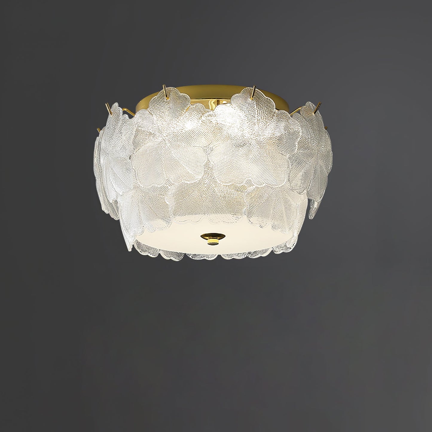 Blossom Cluster Ceiling Light | Glass & Metal | White & Gold