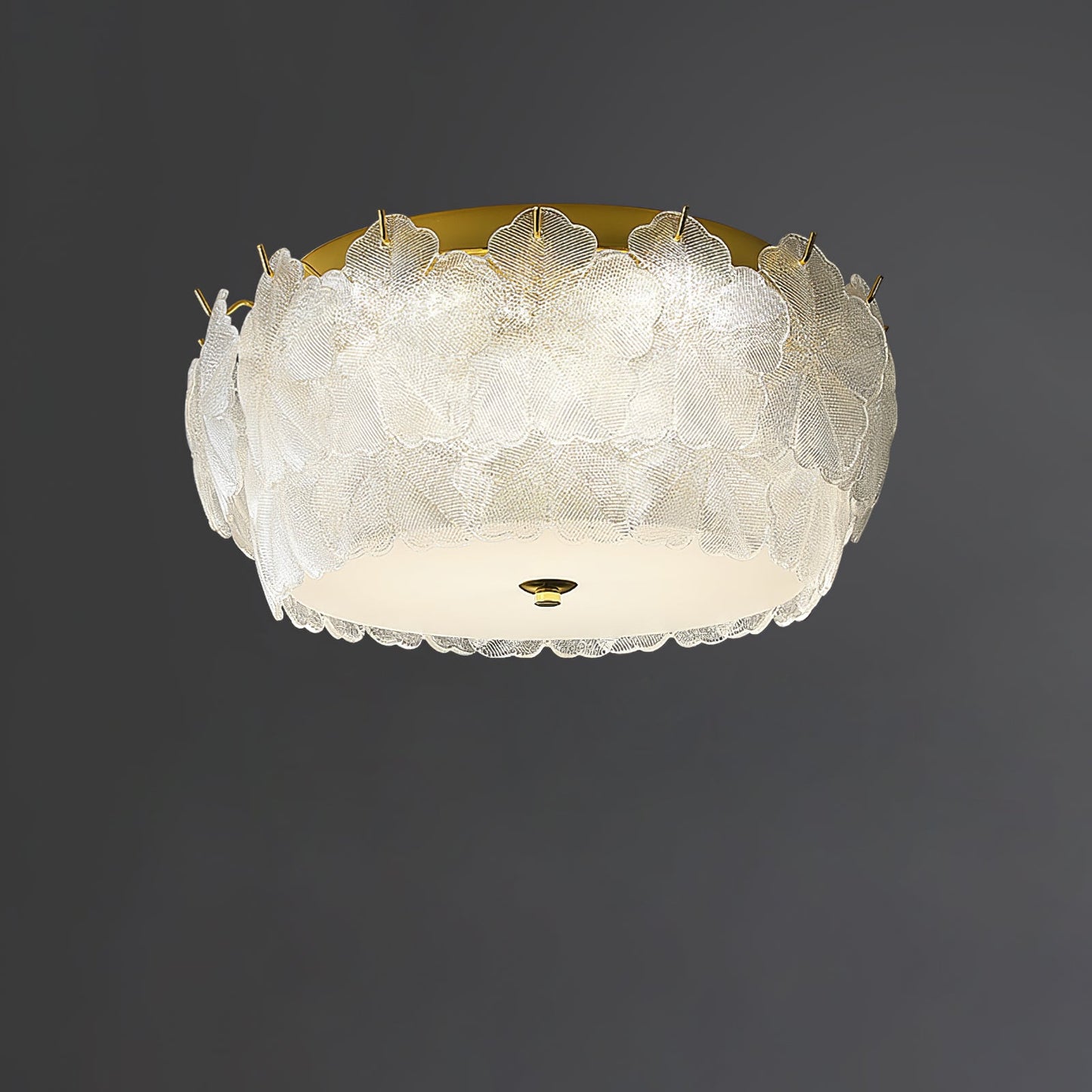 Blossom Cluster Ceiling Light | Glass & Metal | White & Gold