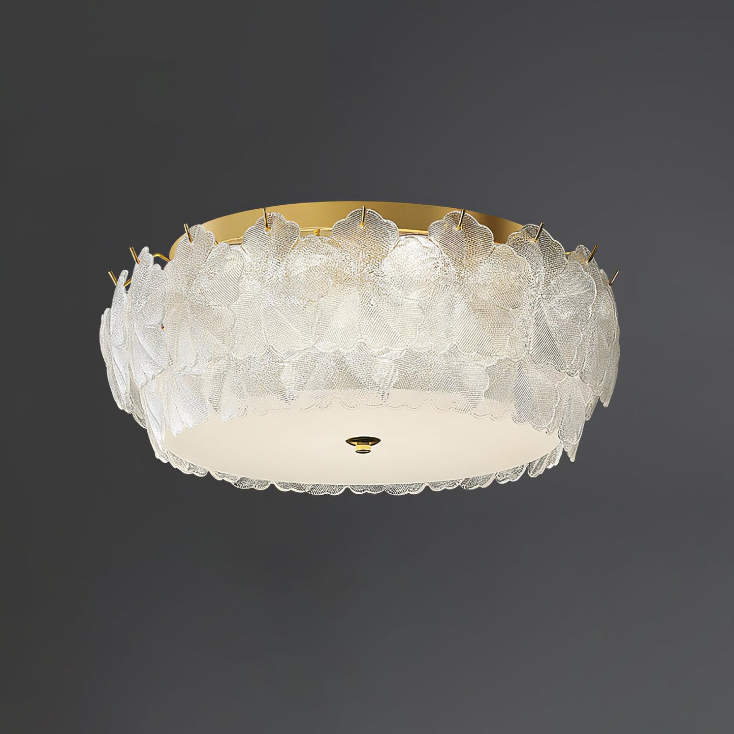 Blossom Cluster Ceiling Light | Glass & Metal | White & Gold