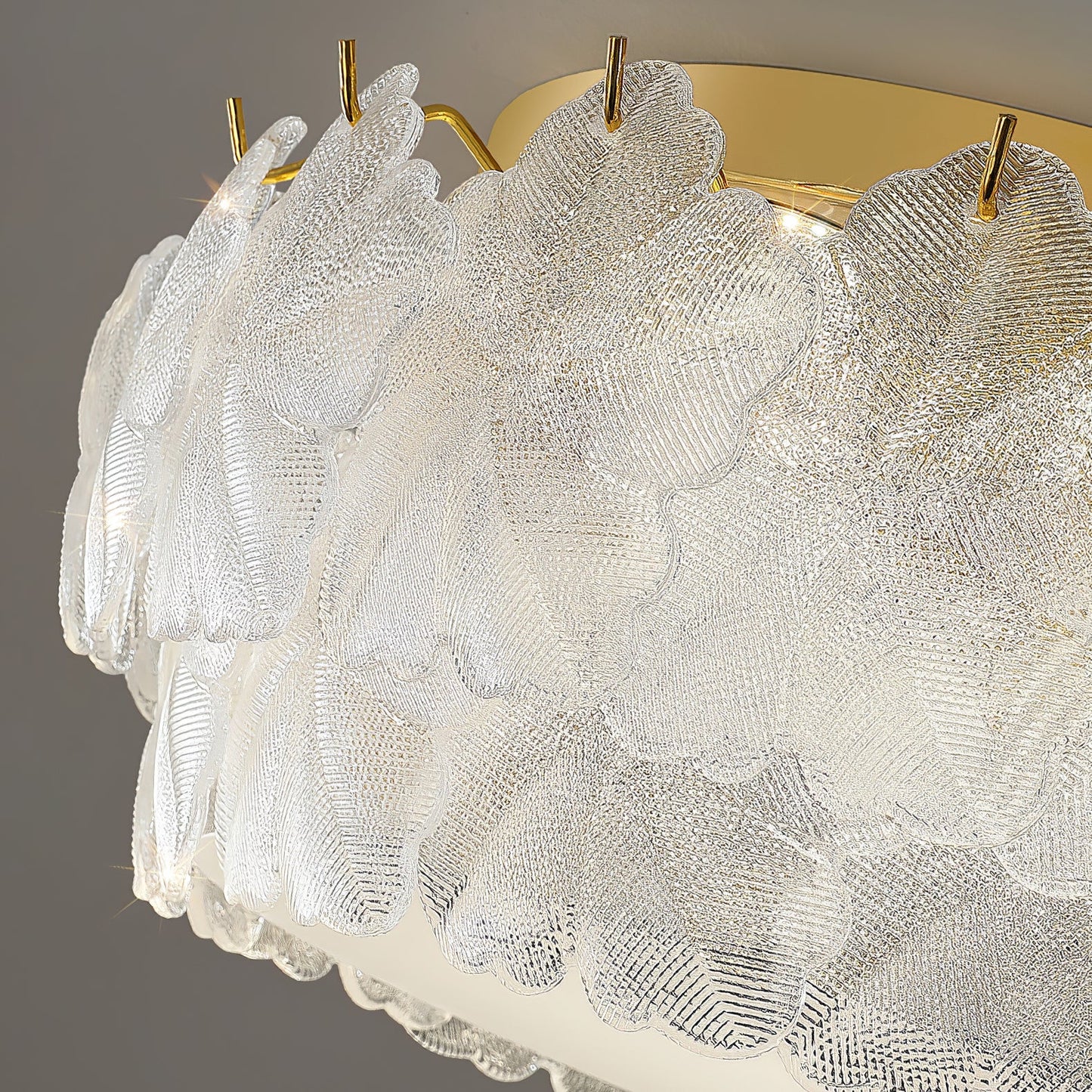 Blossom Cluster Ceiling Light | Glass & Metal | White & Gold