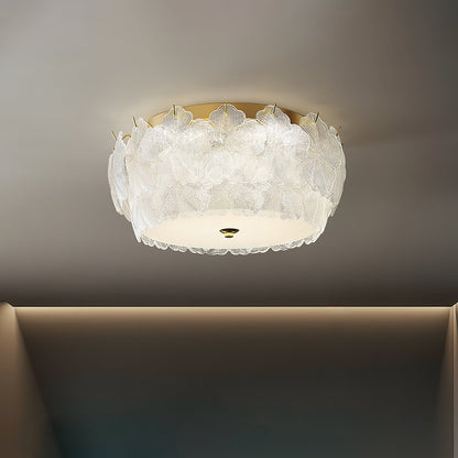 Blossom Cluster Ceiling Light | Glass & Metal | White & Gold