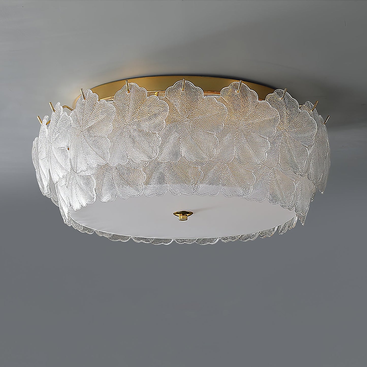 Blossom Cluster Ceiling Light | Glass & Metal | White & Gold