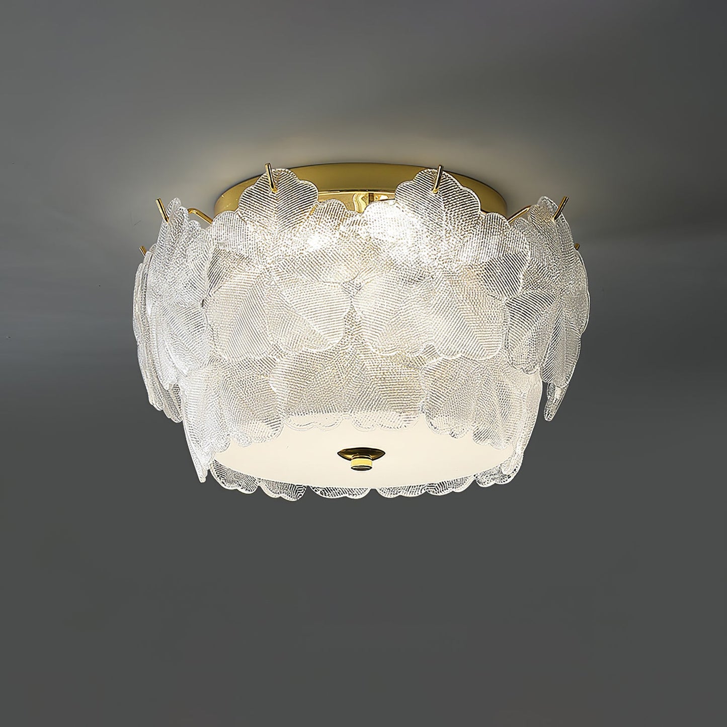 Blossom Cluster Ceiling Light | Glass & Metal | White & Gold