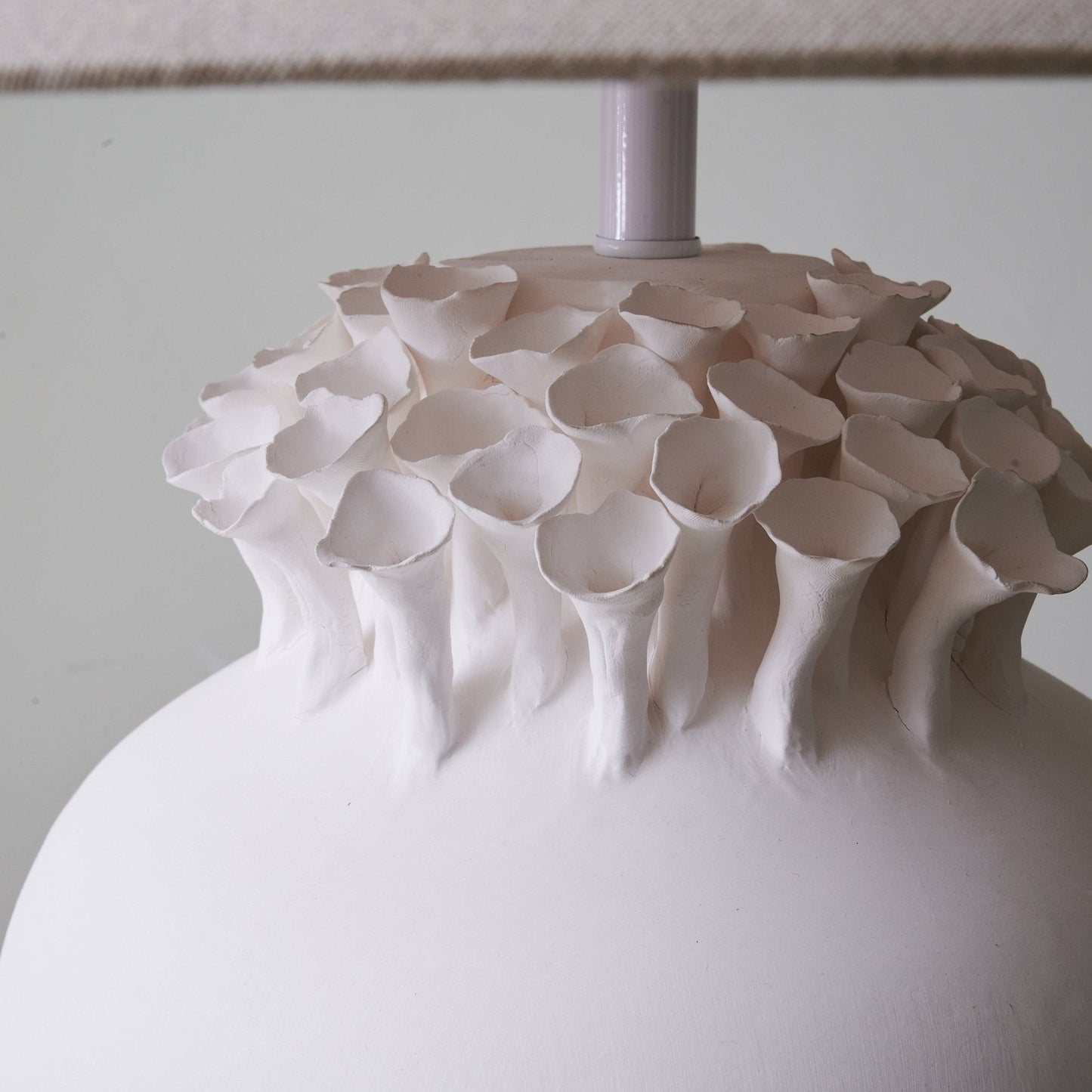 Blossom Crest Table Lamp | Ceramic Base | White