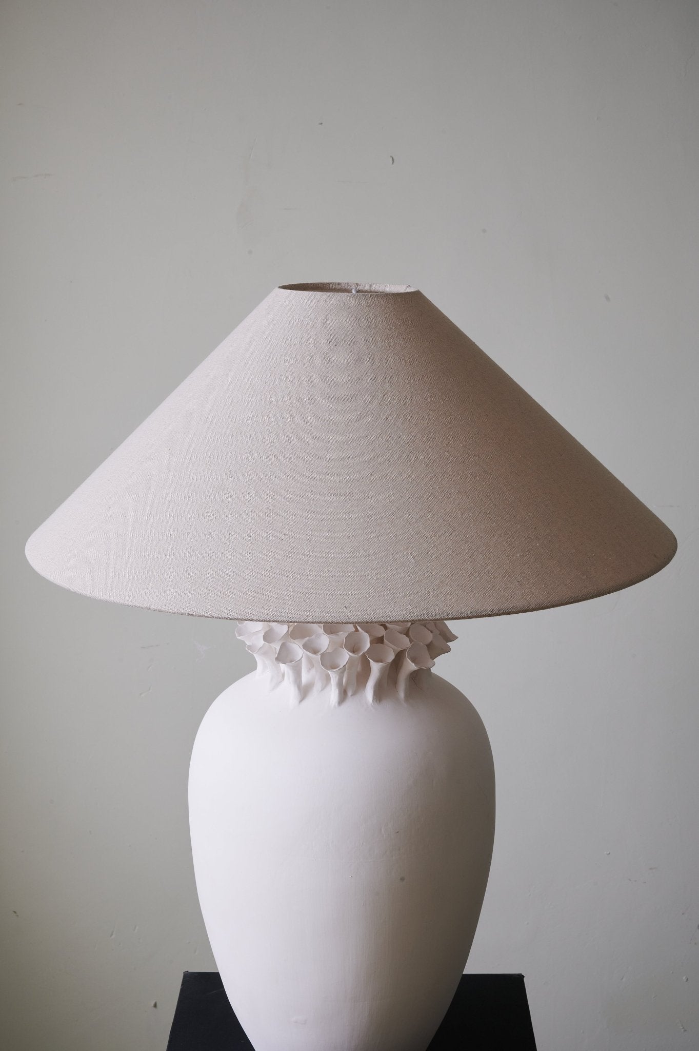 Blossom Crest Table Lamp | Ceramic Base | White