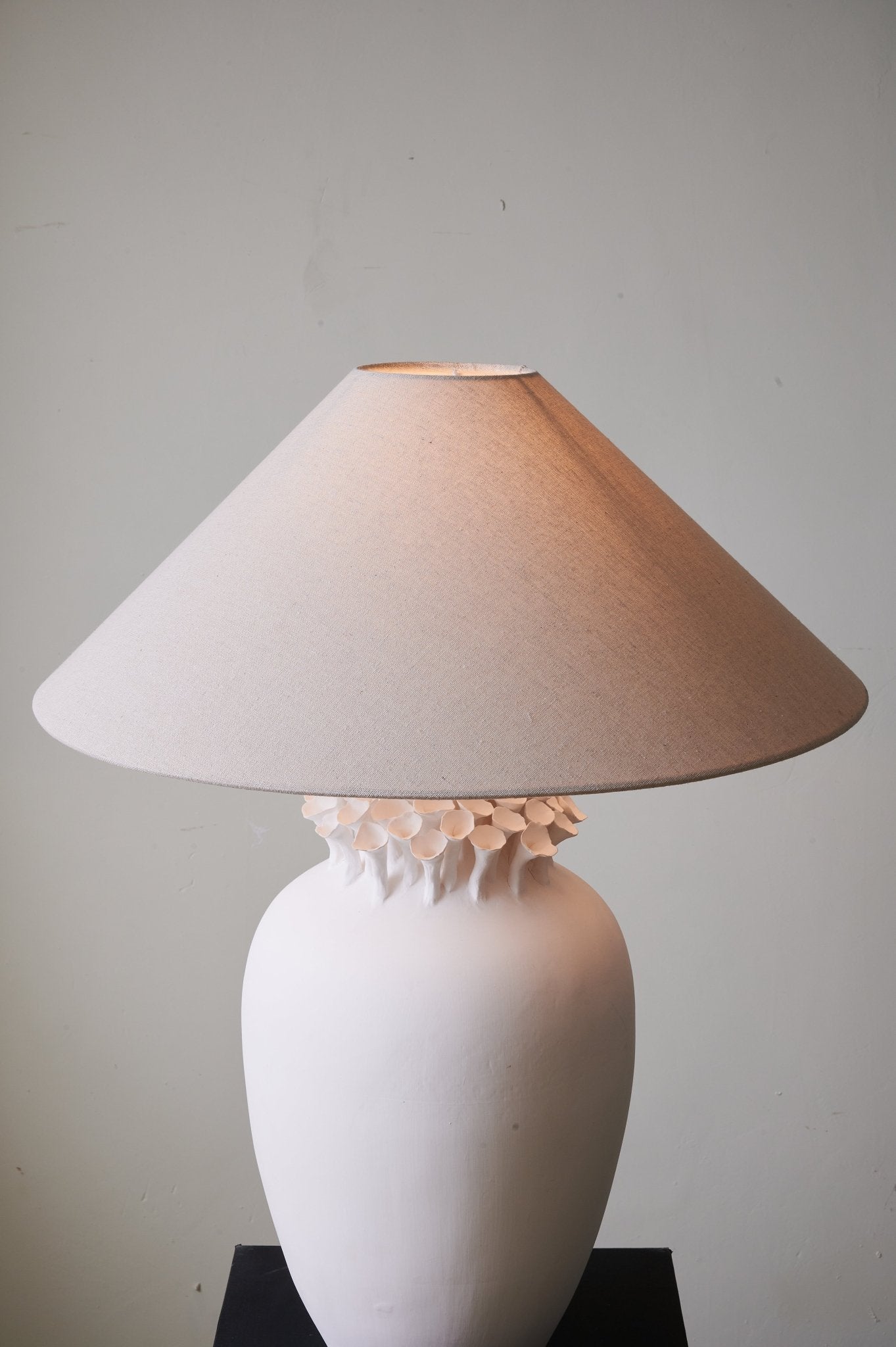 Blossom Crest Table Lamp | Ceramic Base | White