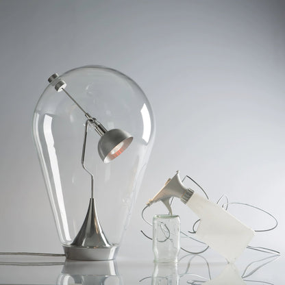 Blow Table Lamp | Metal and Glass | Chrome
