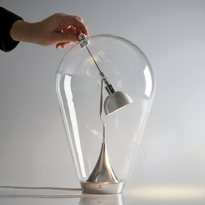 Blow Table Lamp | Metal and Glass | Chrome