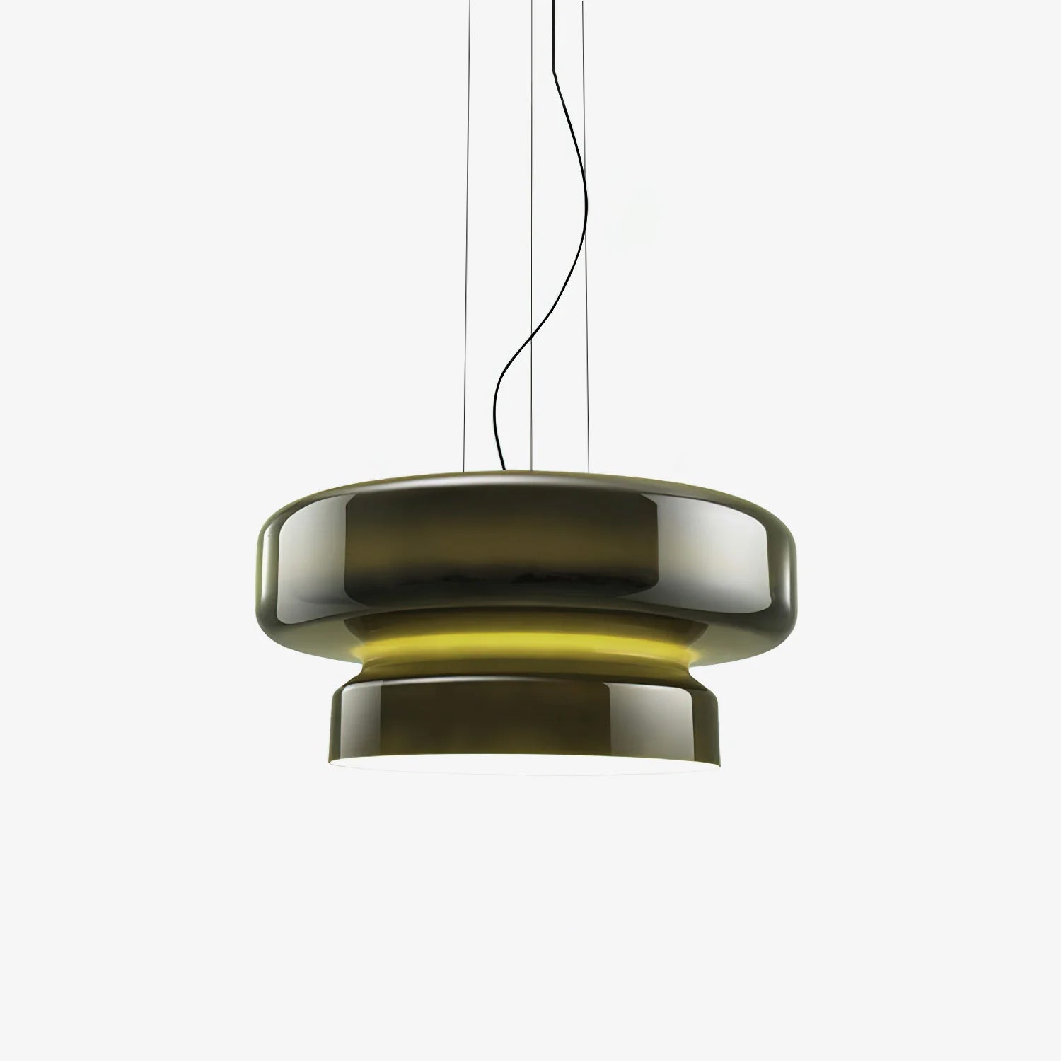 Bohemia Pendant Lamp | Molded Glass Shade | Chrome Finish, Amber Red