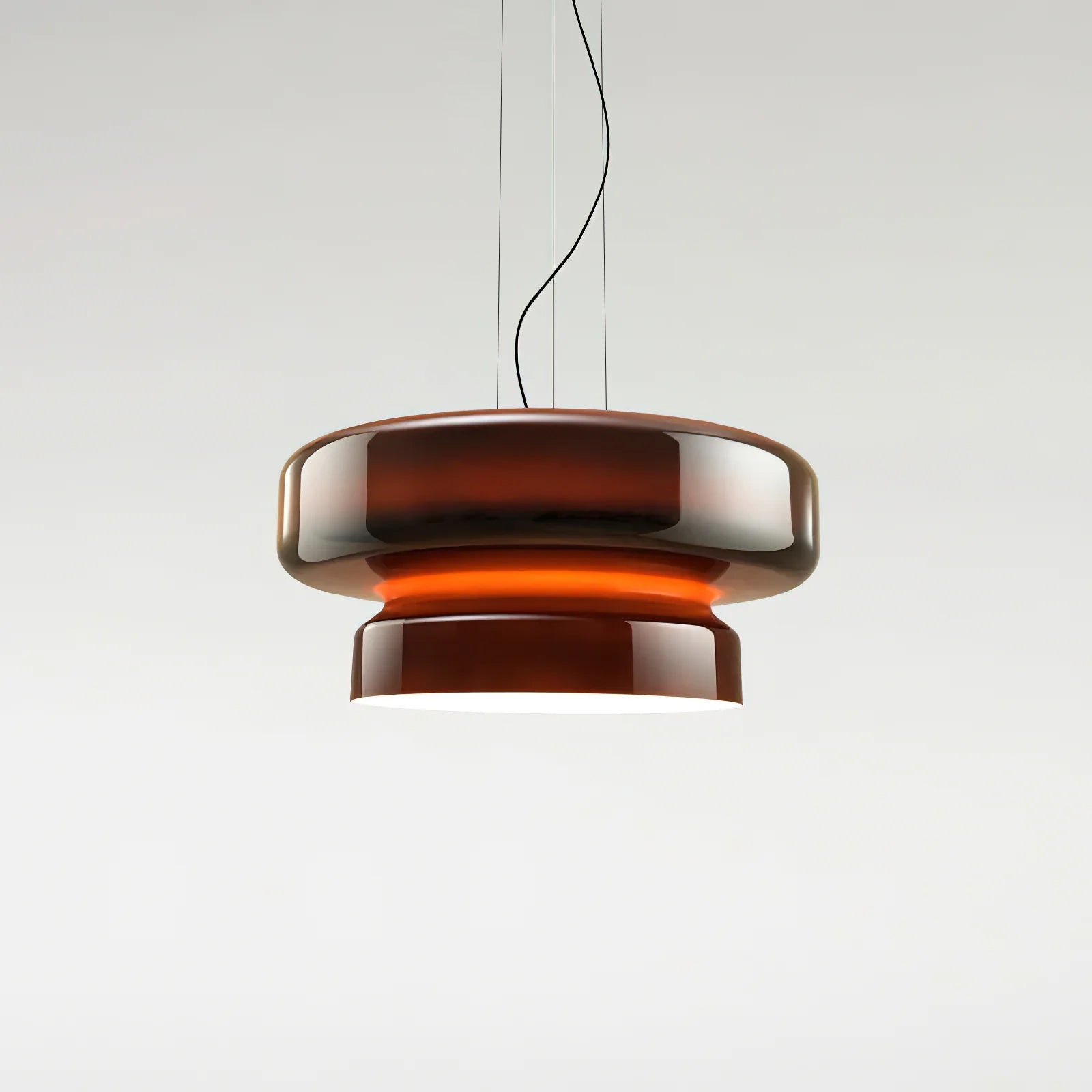 Bohemia Pendant Lamp | Molded Glass Shade | Chrome Finish, Amber Red