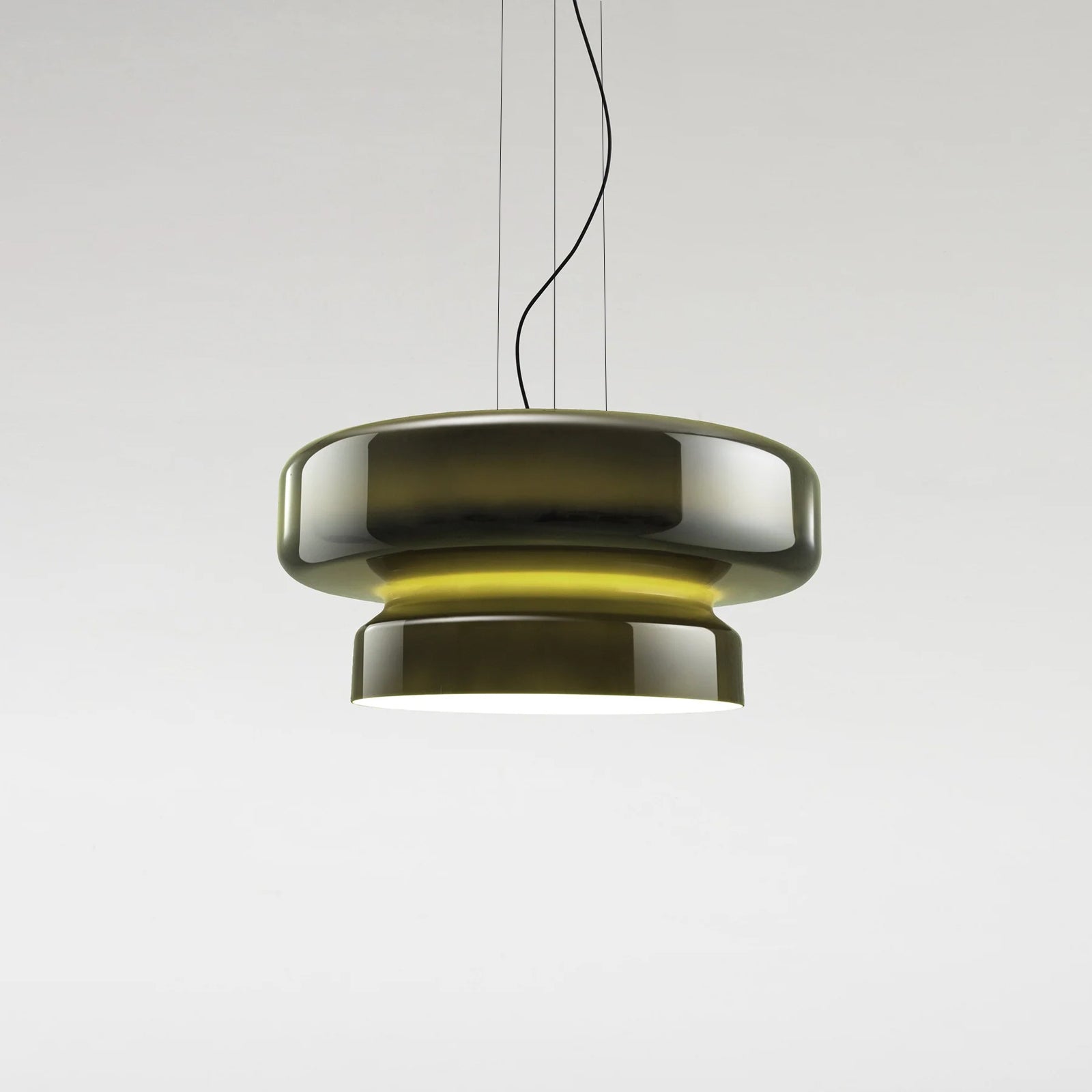 Bohemia Pendant Lamp | Molded Glass Shade | Chrome Finish, Amber Red