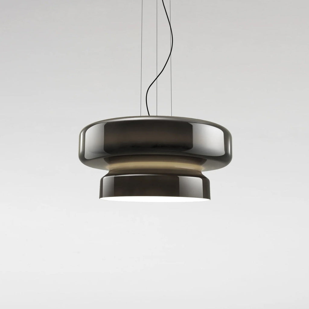 Bohemia Pendant Lamp | Molded Glass Shade | Chrome Finish, Amber Red