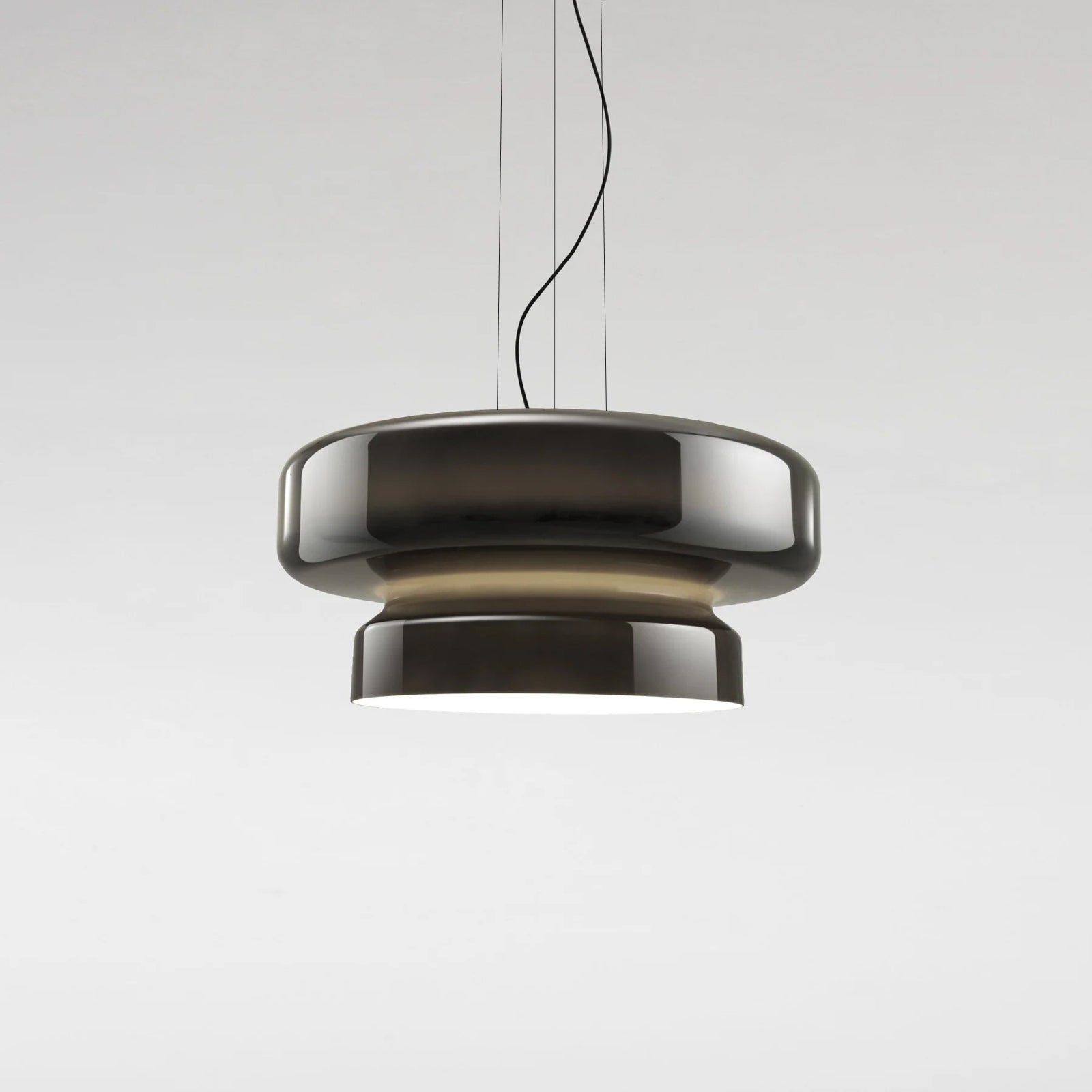 Bohemia Pendant Lamp | Molded Glass Shade | Chrome Finish, Amber Red