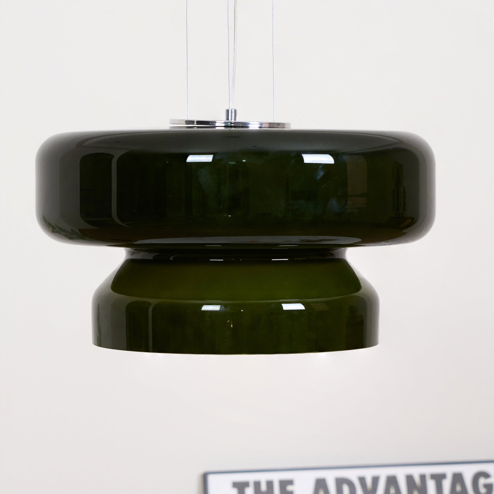 Bohemia Pendant Lamp | Molded Glass Shade | Chrome Finish, Amber Red