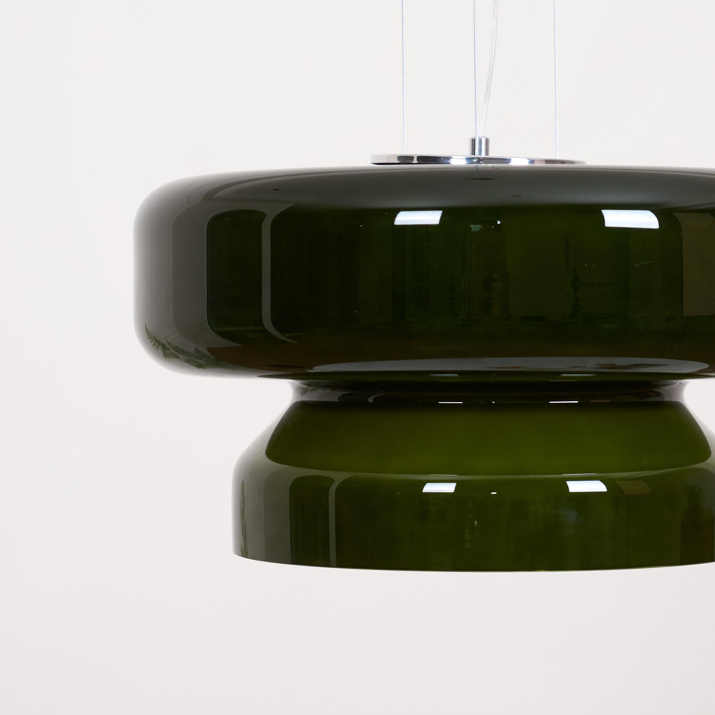 Bohemia Pendant Lamp | Molded Glass Shade | Chrome Finish, Amber Red