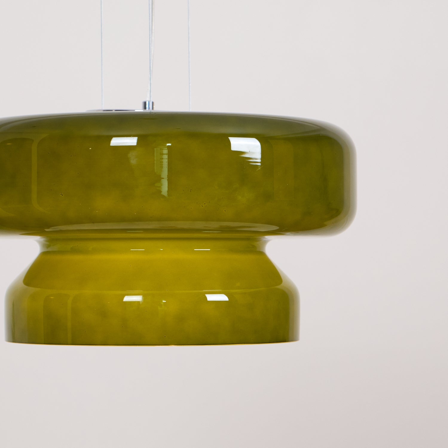 Bohemia Pendant Lamp | Molded Glass Shade | Chrome Finish, Amber Red