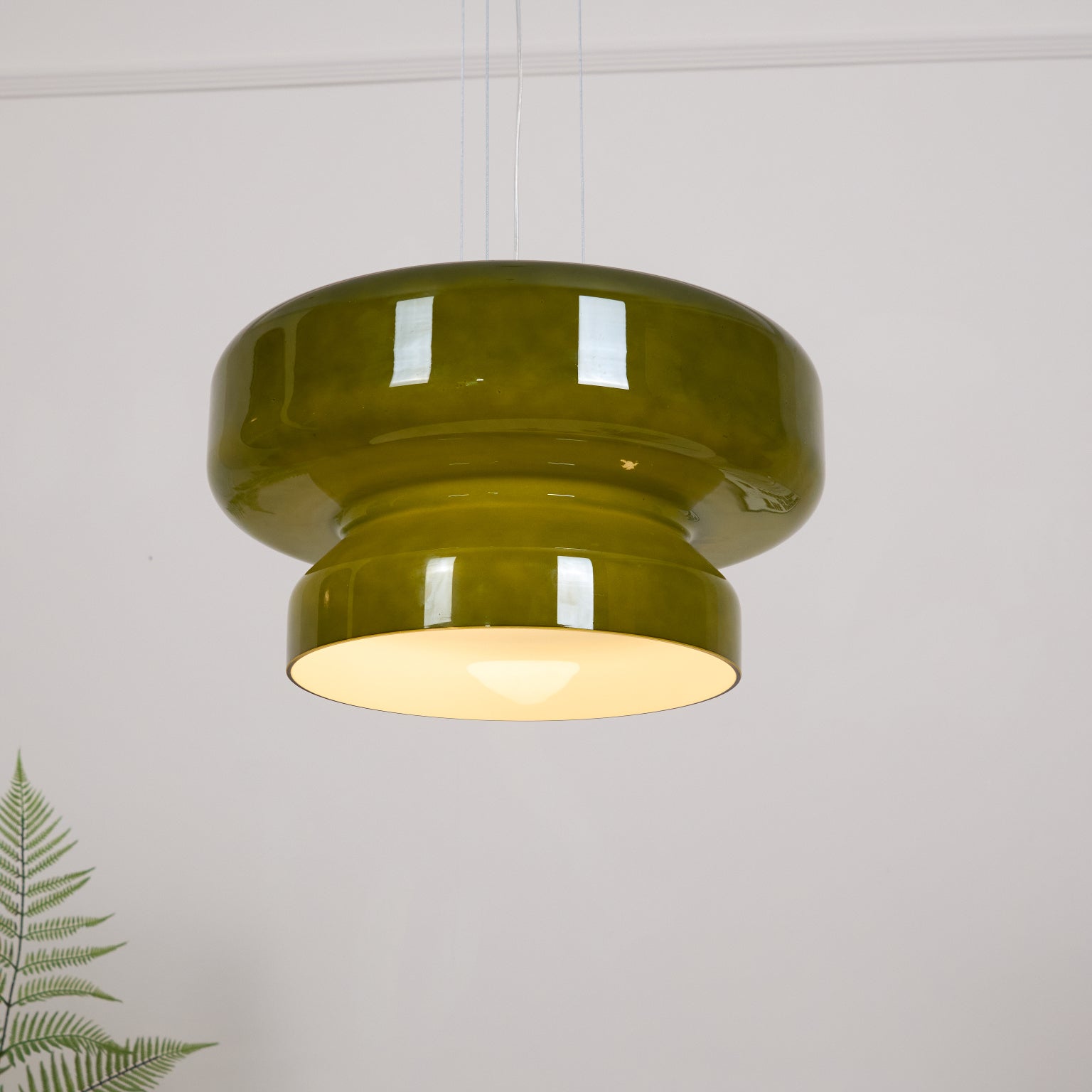 Bohemia Pendant Lamp | Molded Glass Shade | Chrome Finish, Amber Red