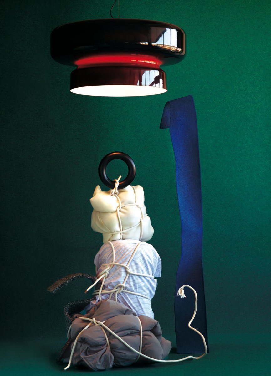 Bohemia Pendant Lamp | Molded Glass Shade | Chrome Finish, Amber Red