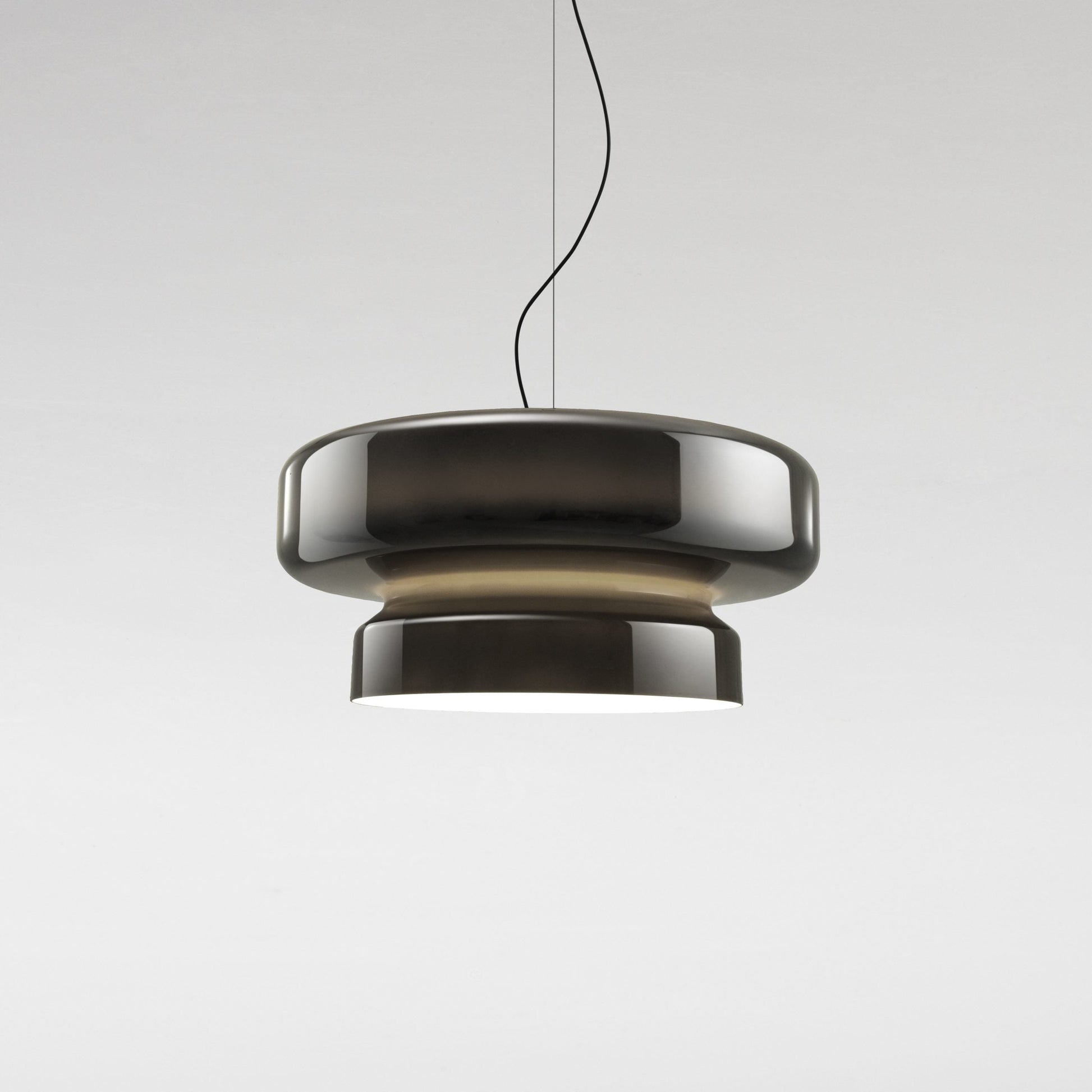 Bohemia Pendant Lamp | Molded Glass Shade | Chrome Finish, Amber Red