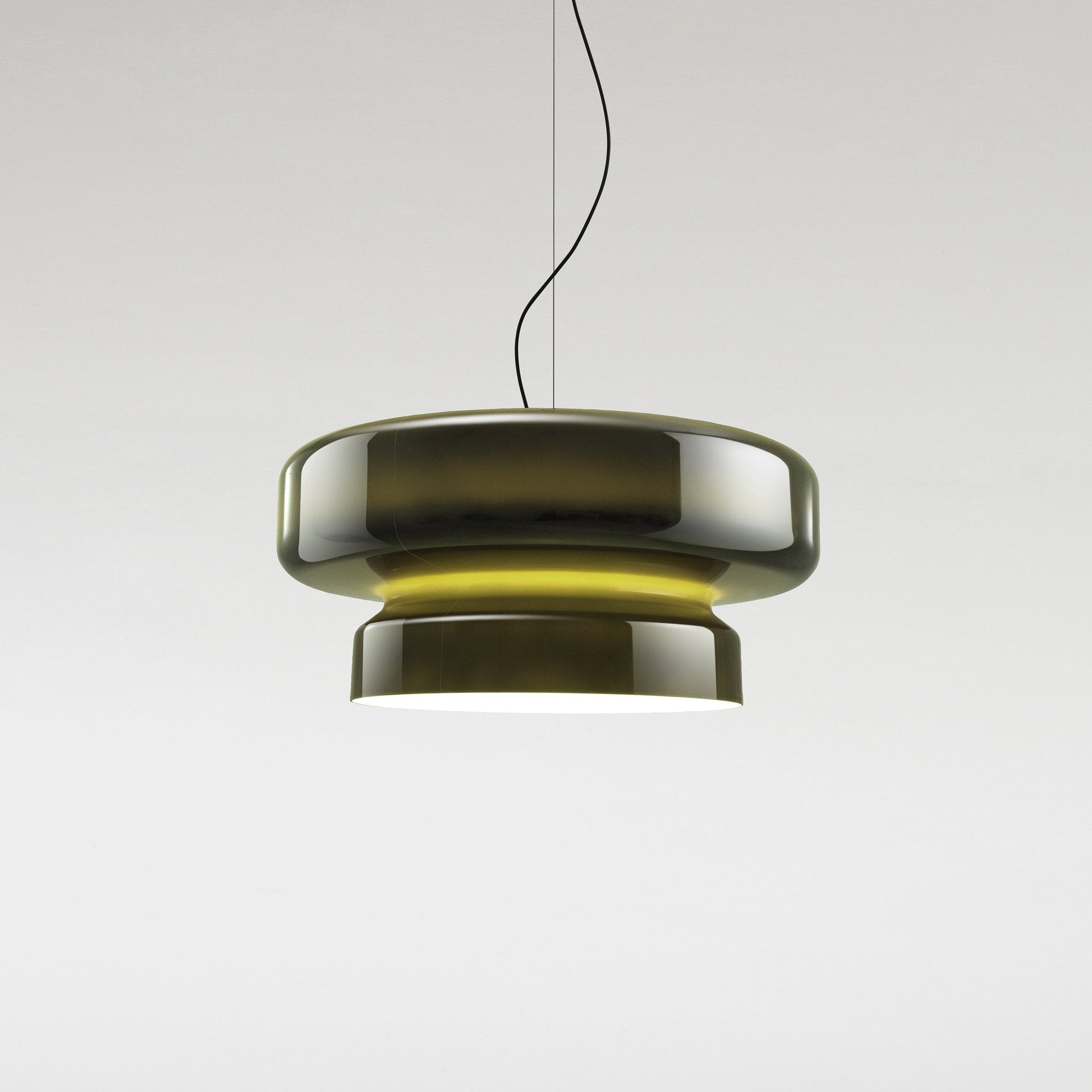 Bohemia Pendant Lamp | Molded Glass Shade | Chrome Finish, Amber Red