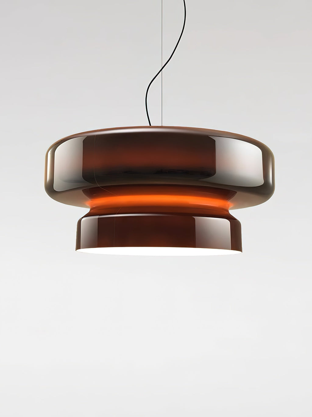 Bohemia Pendant Lamp | Molded Glass Shade | Chrome Finish, Amber Red