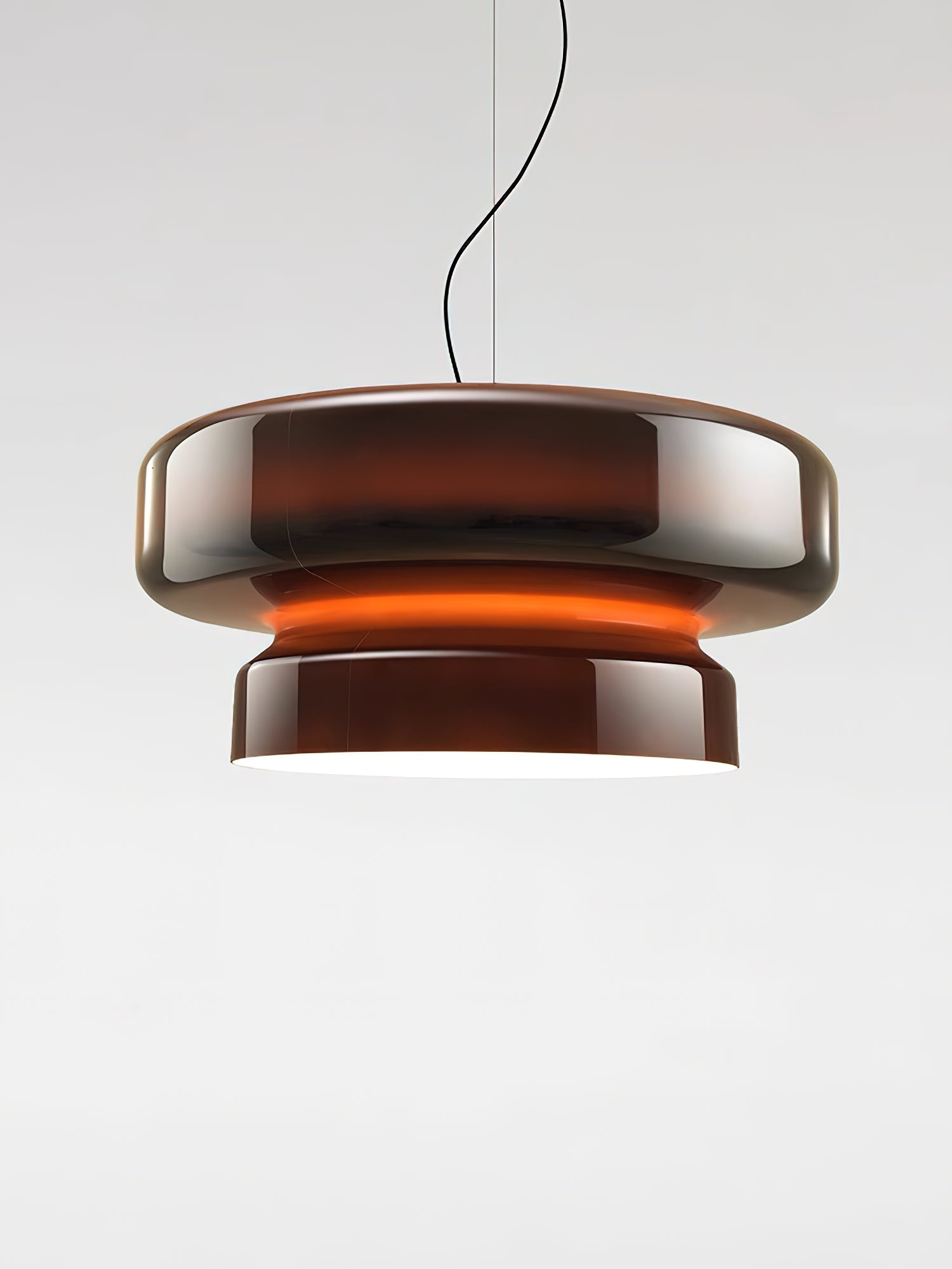 Bohemia Pendant Lamp | Molded Glass Shade | Chrome Finish, Amber Red