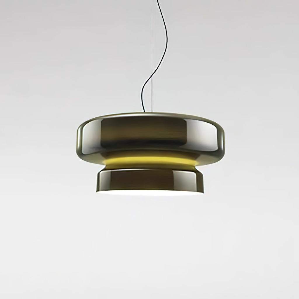 Bohemia Pendant Lamp | Molded Glass Shade | Chrome Finish, Amber Red