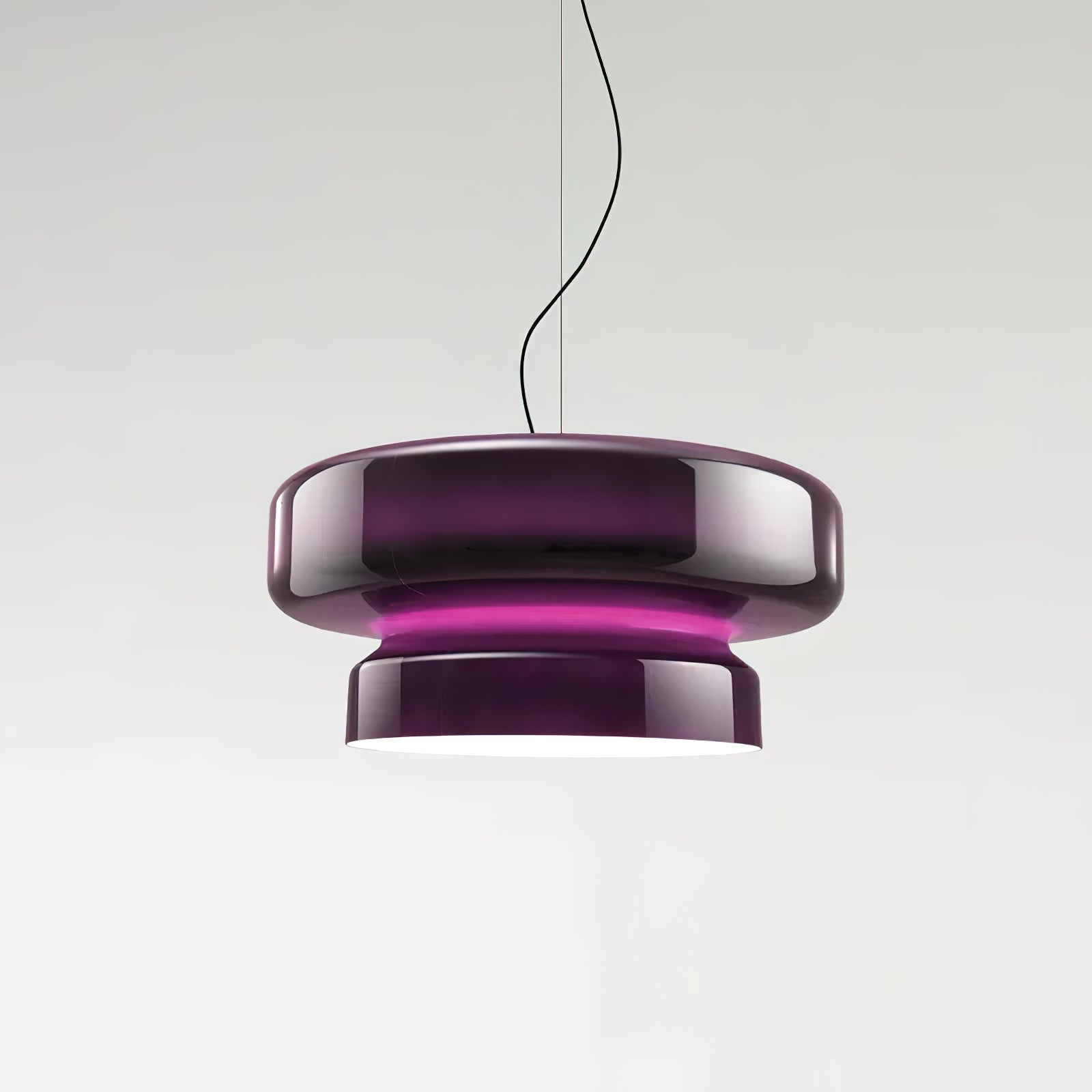 Bohemia Pendant Lamp | Molded Glass Shade | Chrome Finish, Amber Red