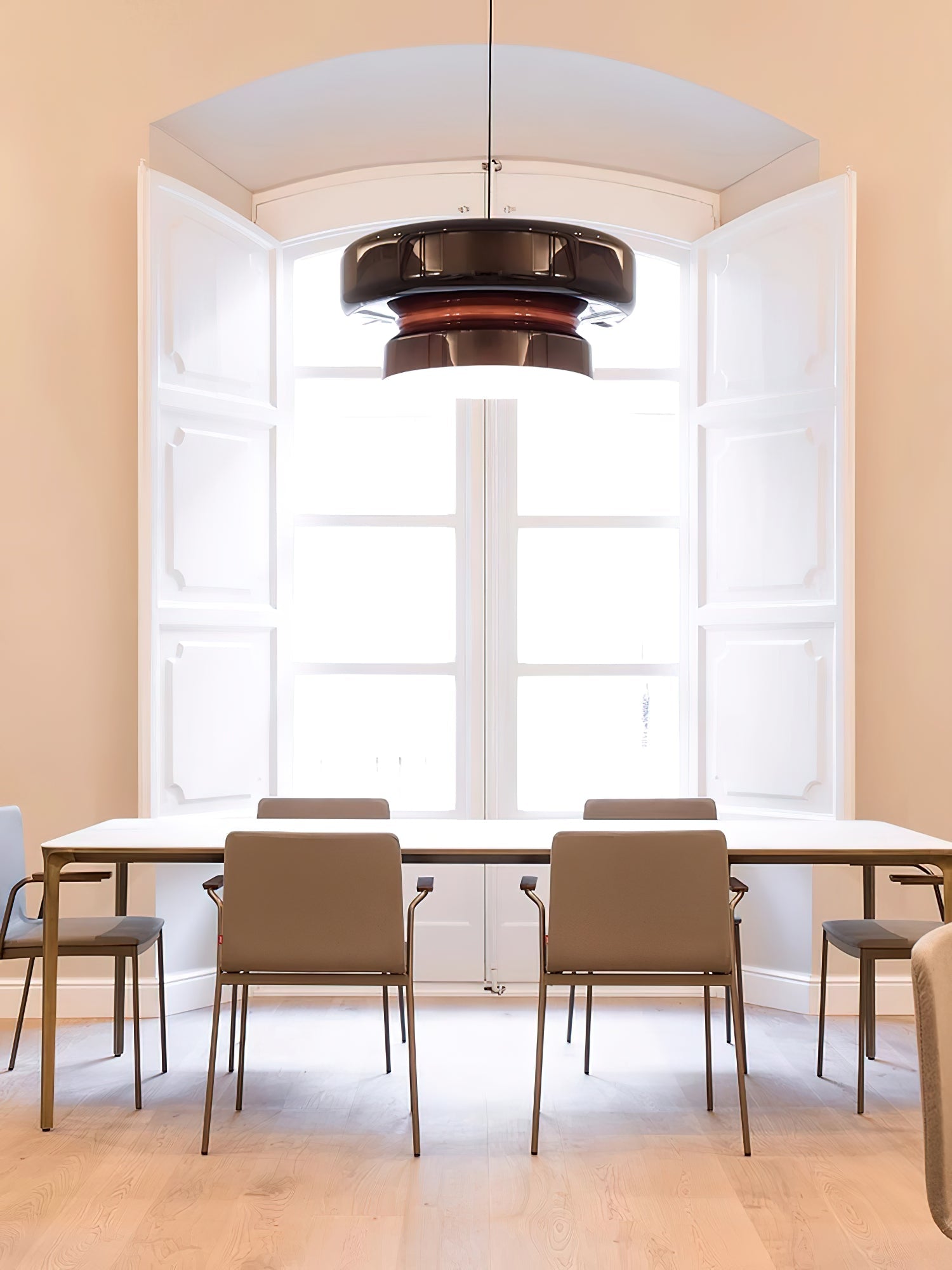 Bohemia Pendant Lamp | Molded Glass Shade | Chrome Finish, Amber Red