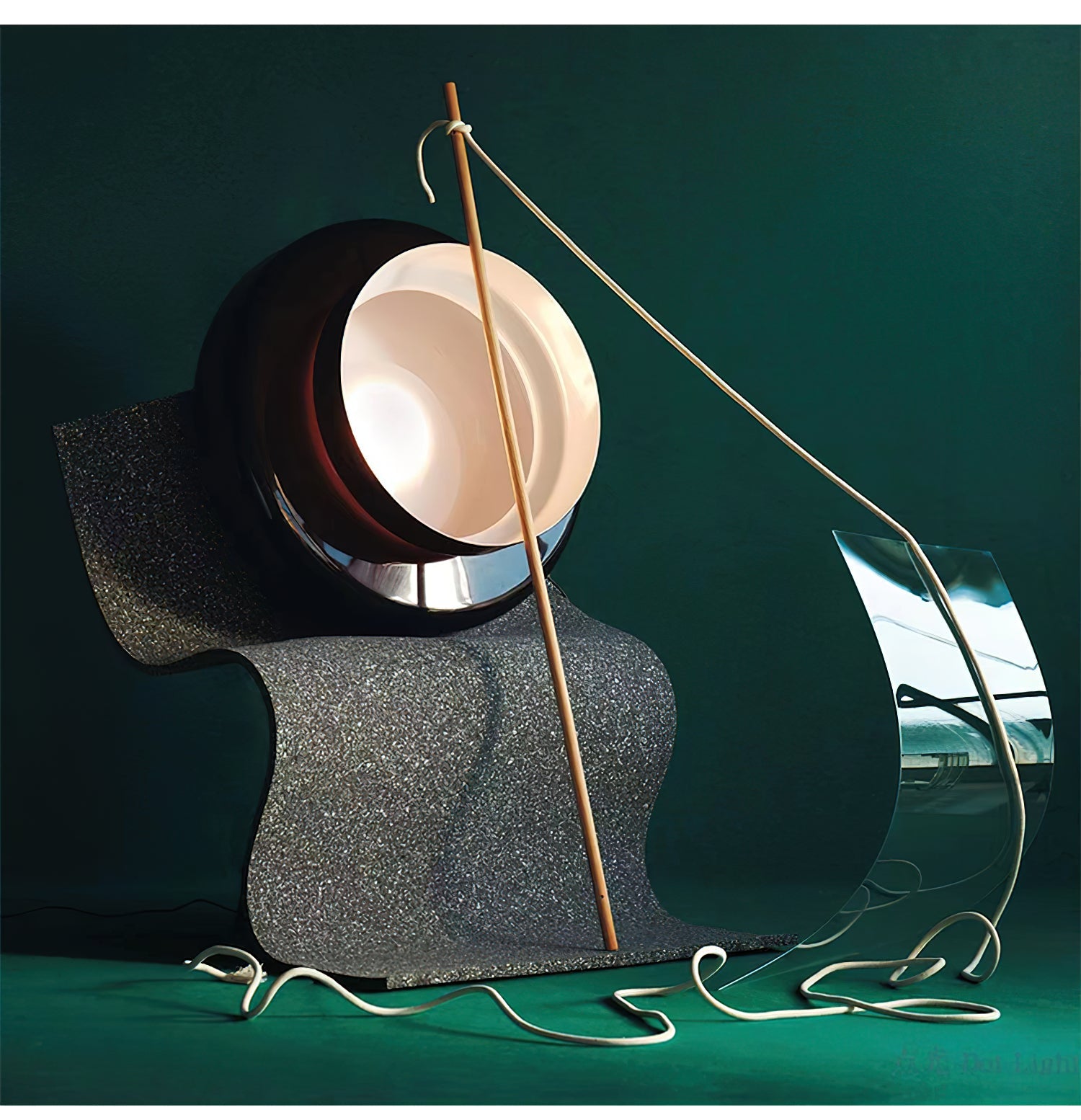 Bohemia Pendant Lamp | Molded Glass Shade | Chrome Finish, Amber Red