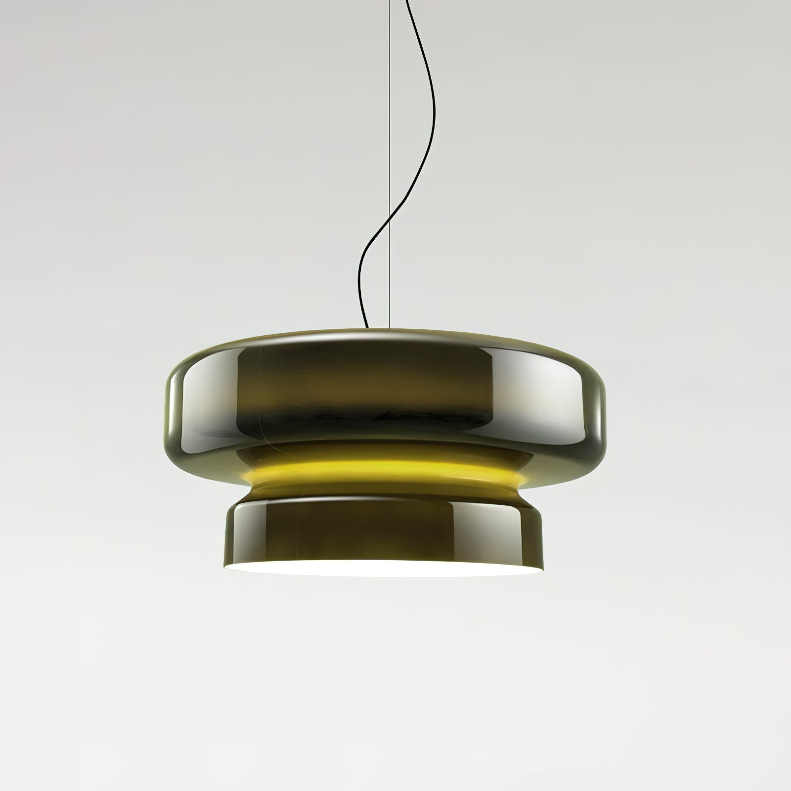 Bohemia Pendant Lamp | Molded Glass Shade | Chrome Finish, Amber Red