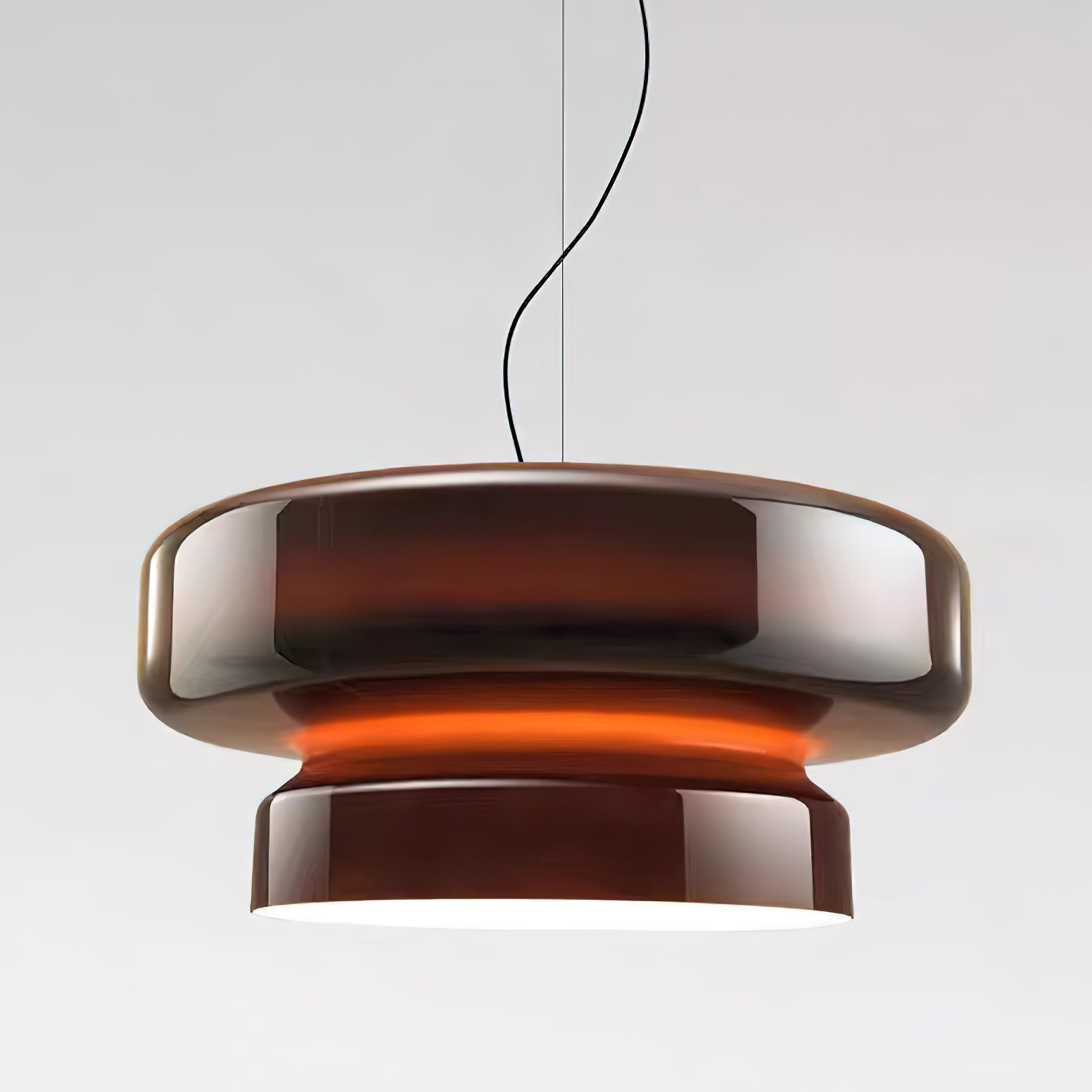 Bohemia Pendant Lamp | Molded Glass Shade | Chrome Finish, Amber Red