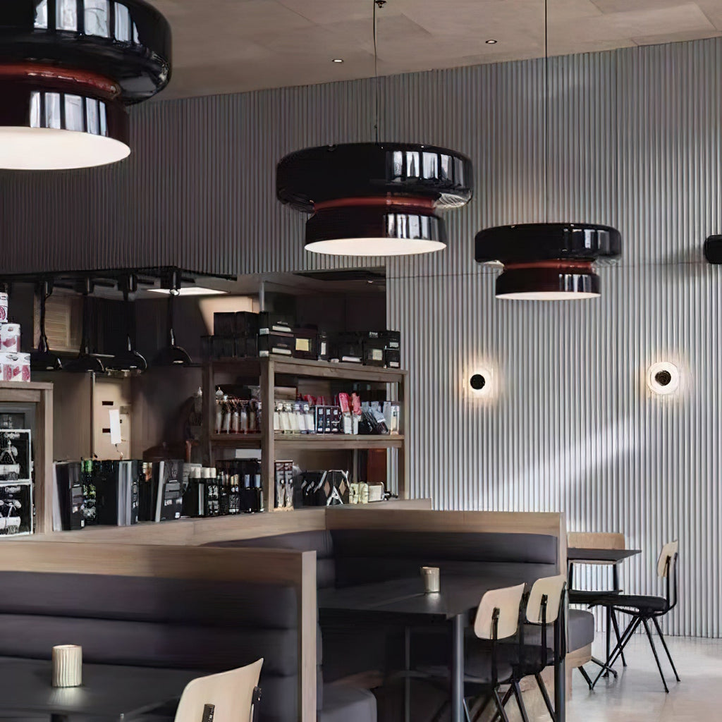 Bohemia Pendant Lamp | Molded Glass Shade | Chrome Finish, Amber Red