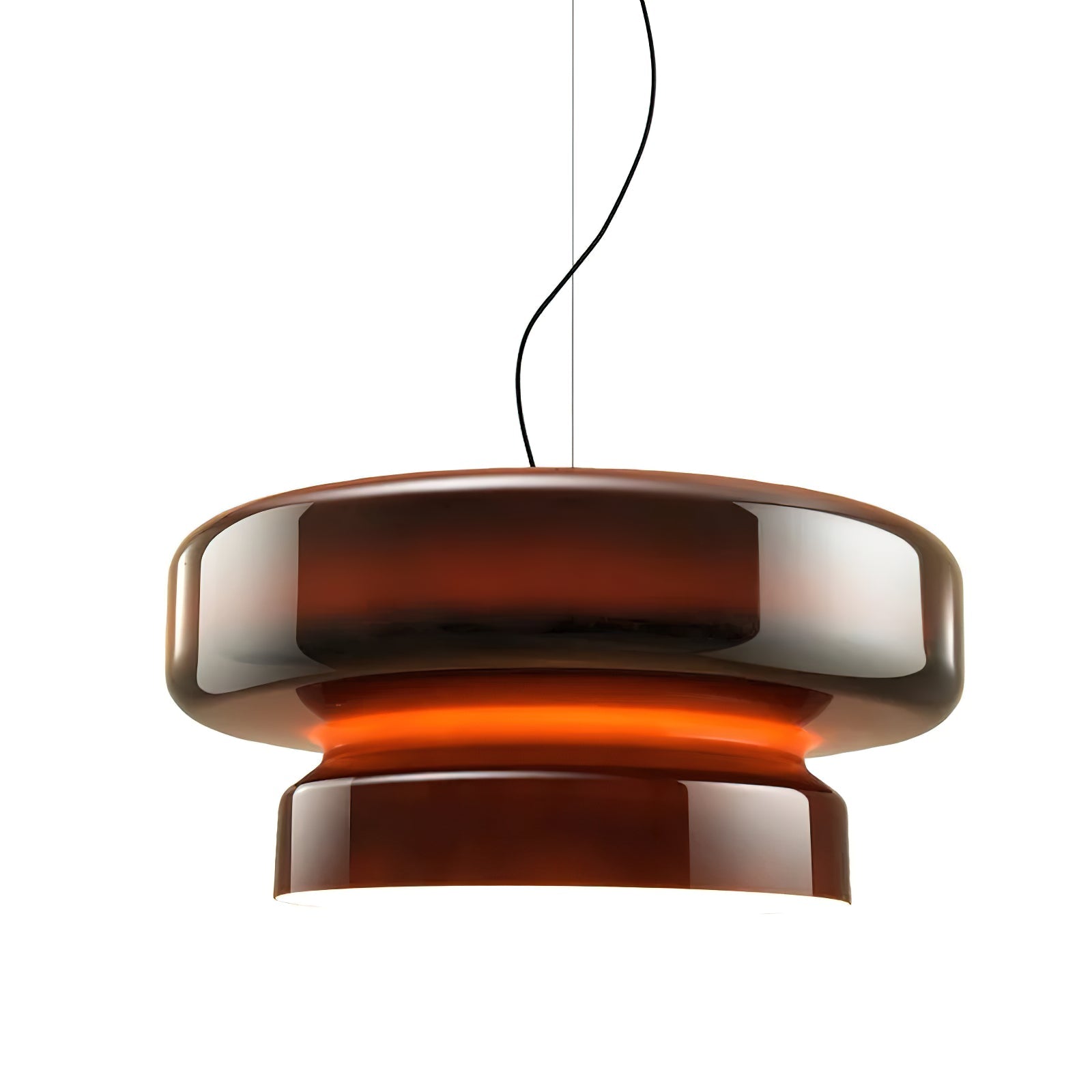 Bohemia Pendant Lamp | Molded Glass Shade | Chrome Finish, Amber Red