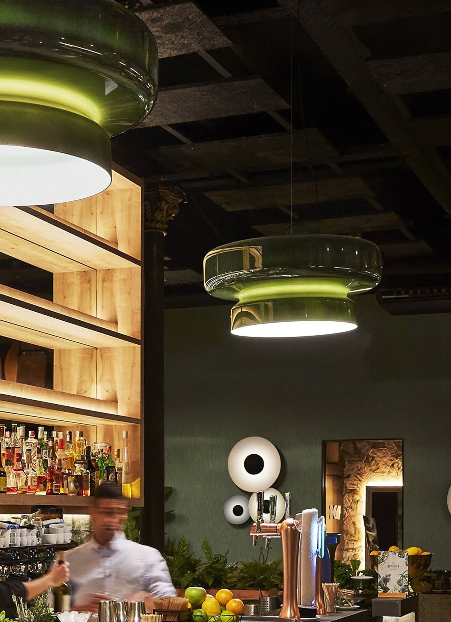 Bohemia Pendant Lamp | Molded Glass Shade | Chrome Finish, Amber Red