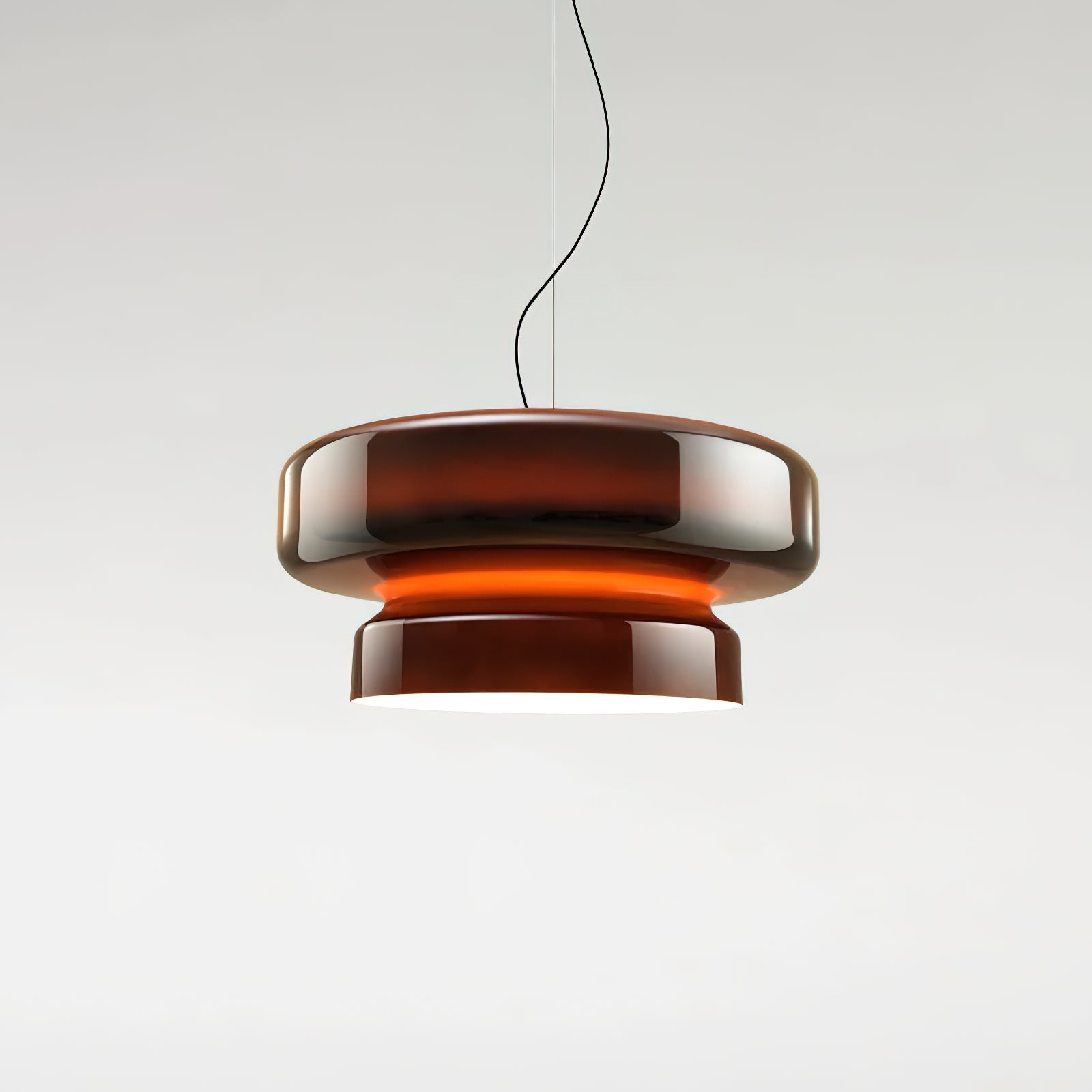 Bohemia Pendant Lamp | Molded Glass Shade | Chrome Finish, Amber Red