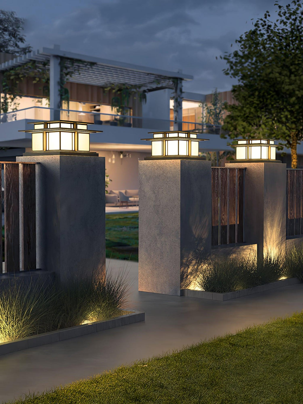 Boilyn Solar Outdoor Pillar Light | IP65 Waterproof | Remote Control | Black & White