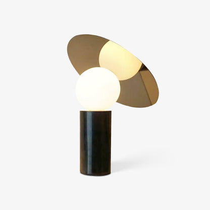 Bola Disc Table Lamp | Chromed Stainless Steel & Opaline Glass | White, Black, Gold