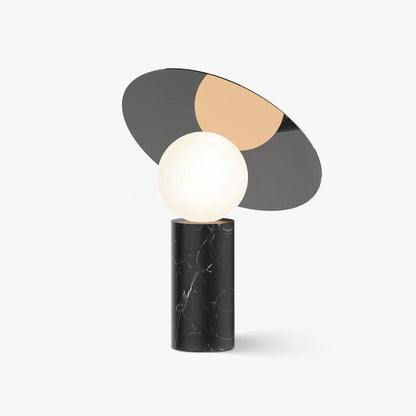 Bola Disc Table Lamp | Chromed Stainless Steel & Opaline Glass | White, Black, Gold
