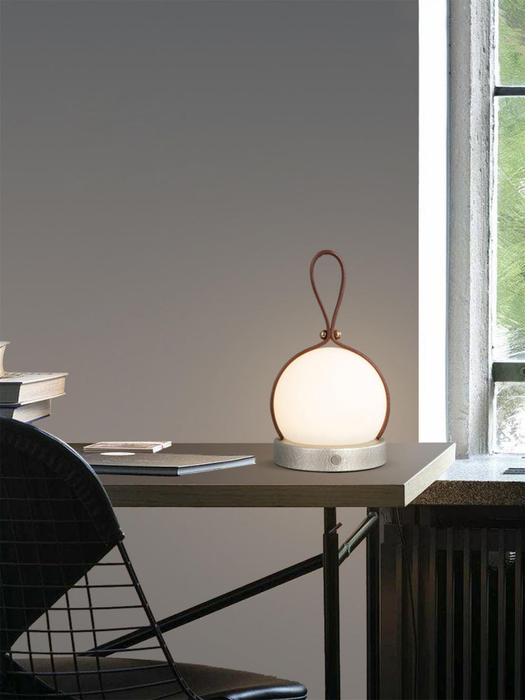 Based on the data provided:1.  Core product: Table Lamp
2.  Selling points: Built-in Battery, Lantern, Material: Iron, PE, Imitation leather cord.
3.  New title: Bola Lantern Table Lamp | Iron, PE, Imitation Leather Cord | Built-in Battery