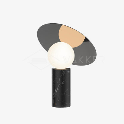 Bola Disc Table Lamp | Chromed Stainless Steel & Opaline Glass | White, Black, Gold
