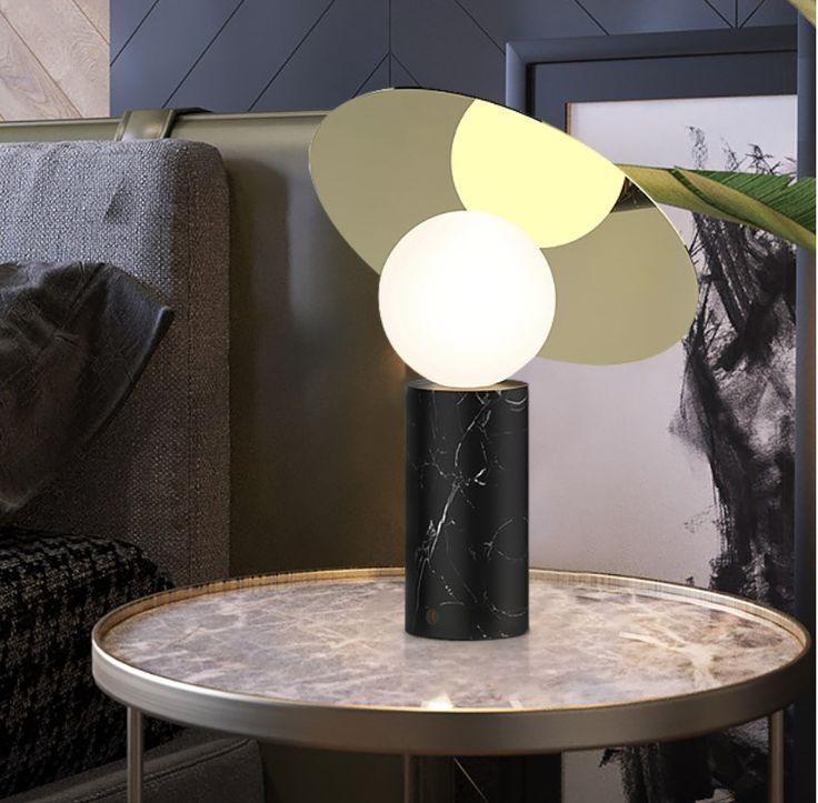 Bola Disc Table Lamp | Chromed Stainless Steel & Opaline Glass | White, Black, Gold