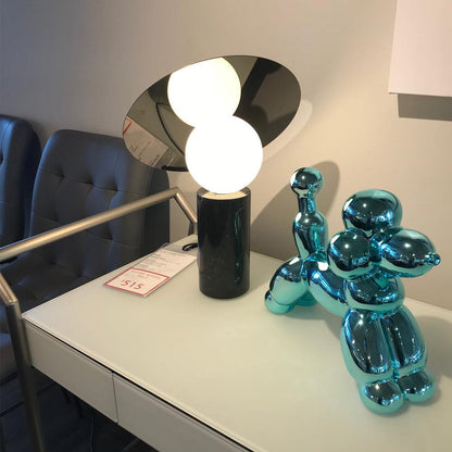 Bola Disc Table Lamp | Chromed Stainless Steel & Opaline Glass | White, Black, Gold