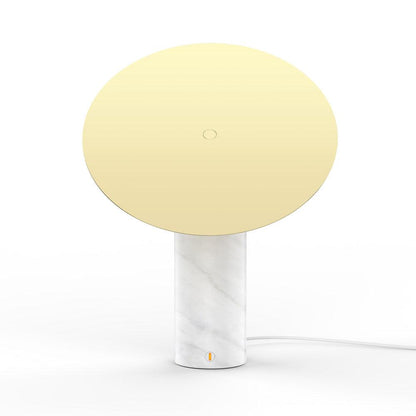 Bola Disc Table Lamp | Chromed Stainless Steel & Opaline Glass | White, Black, Gold