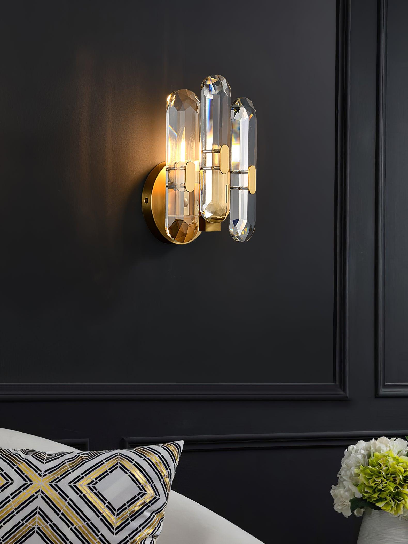 Bolton Sconce | Brass, K9 Crystal | Clear