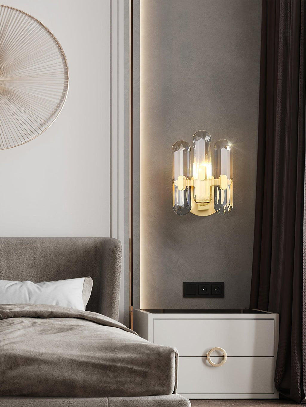 Bolton Sconce | Brass, K9 Crystal | Clear
